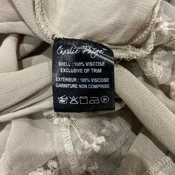 Charlie Paige - Taupe Lace-detail Cardigan - Picture 2 of 4